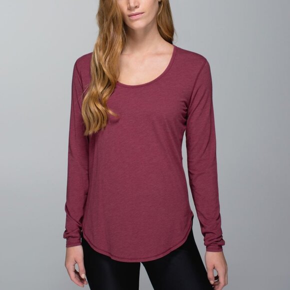 Lululemon Women's Yogini 5 Year Long Sleeve Tee - Red - Picture 1 of 6